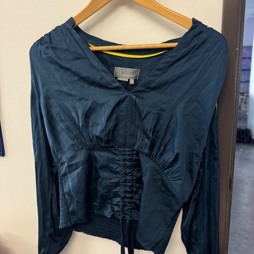 Anthropologie Dark Blue Blouse